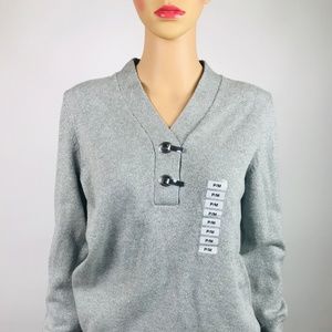 Henley Sweater Heather Platinum Combo  K#48